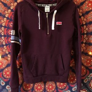 PINK HALF ZIP SWEATSHIRT